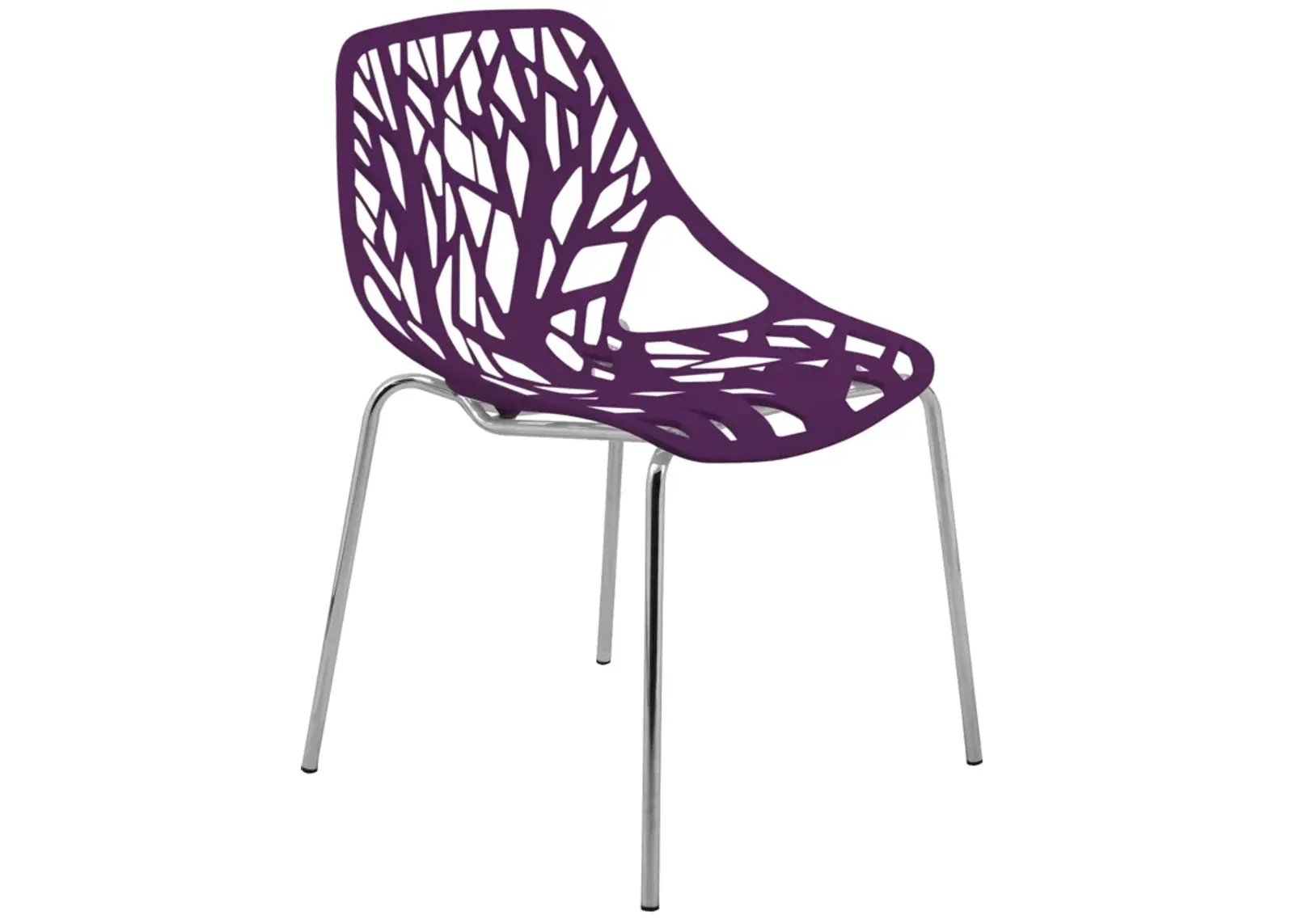 LeisureMod Modern Asbury Dining Chair w/ Chromed Legs