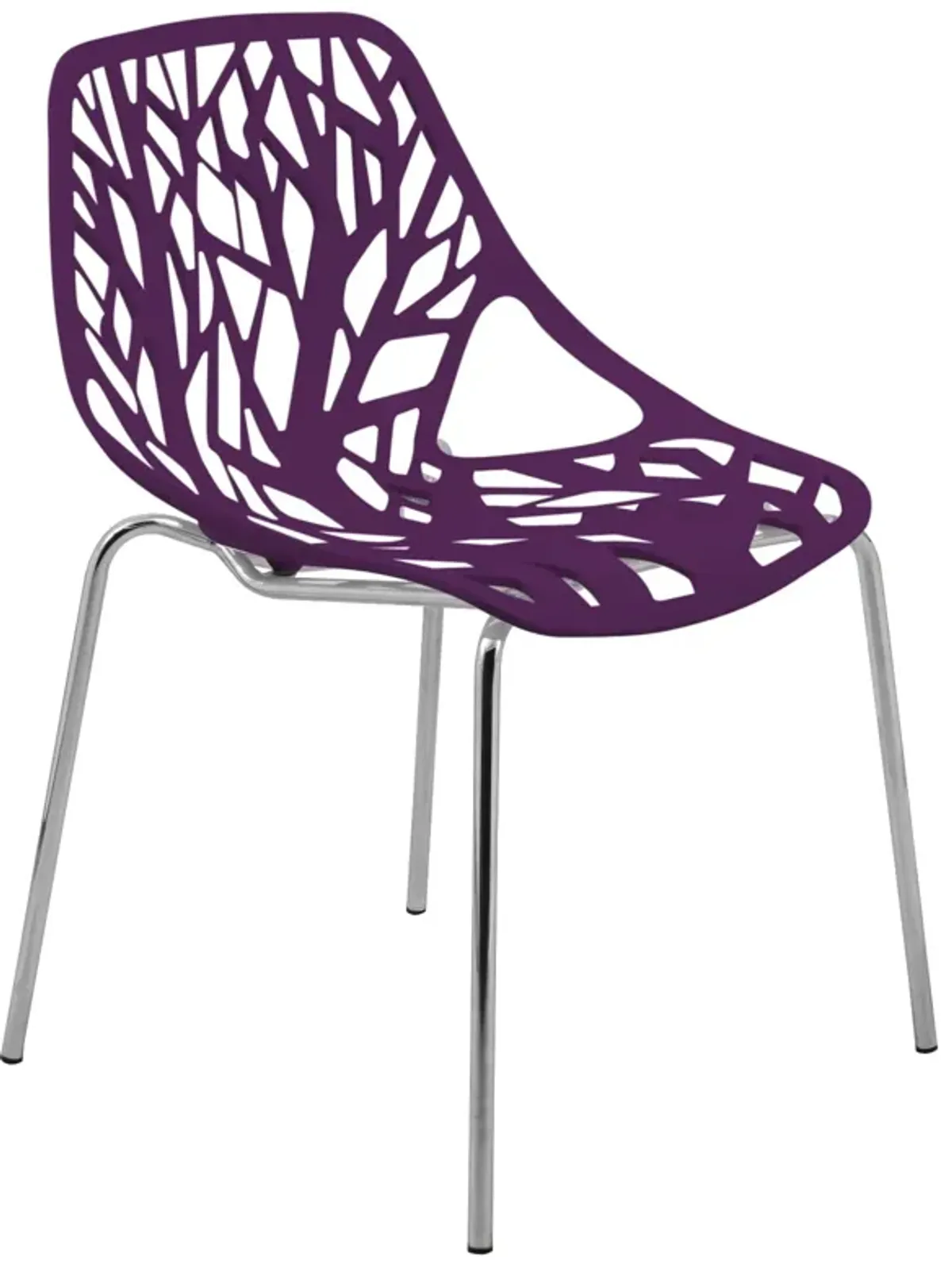 LeisureMod Modern Asbury Dining Chair w/ Chromed Legs