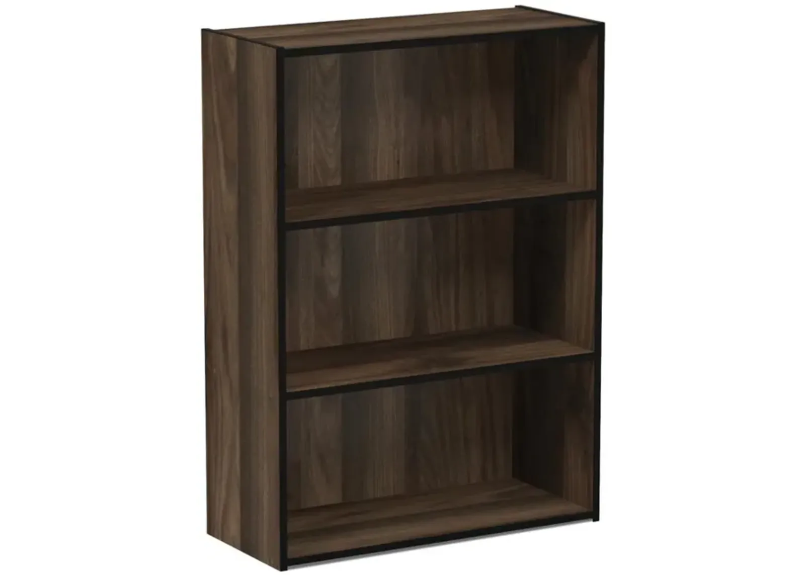 Furinno Pasir 3-Tier Open Shelf Bookcase, Columbia Walnut