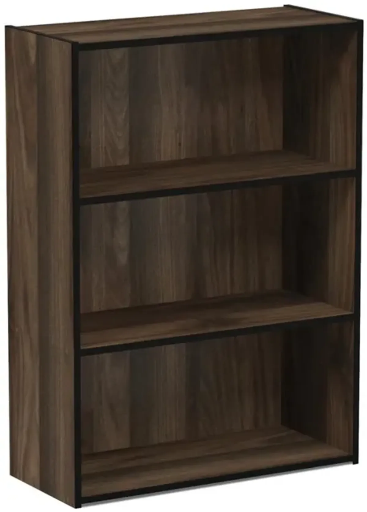 Furinno Pasir 3-Tier Open Shelf Bookcase, Columbia Walnut