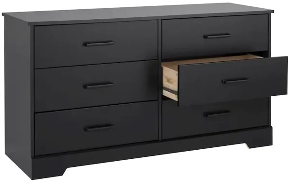 Prepac Dresser, Black Dresser for Bedroom, Chest of Drawers with 6 Drawers