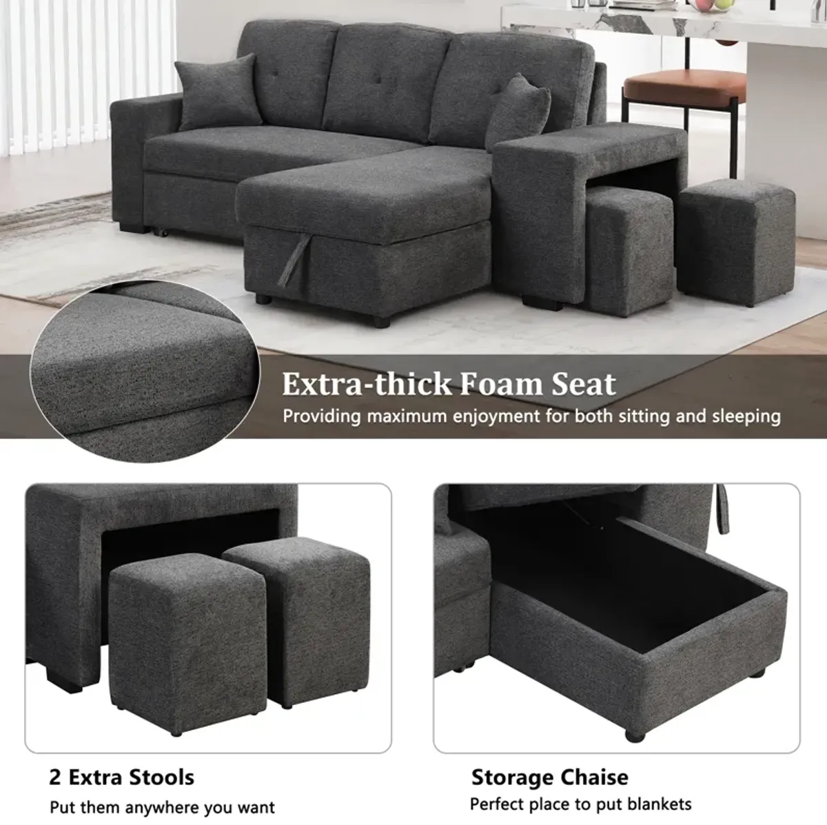 Merax Reversible Sleeper Sectional Sofa Bed
