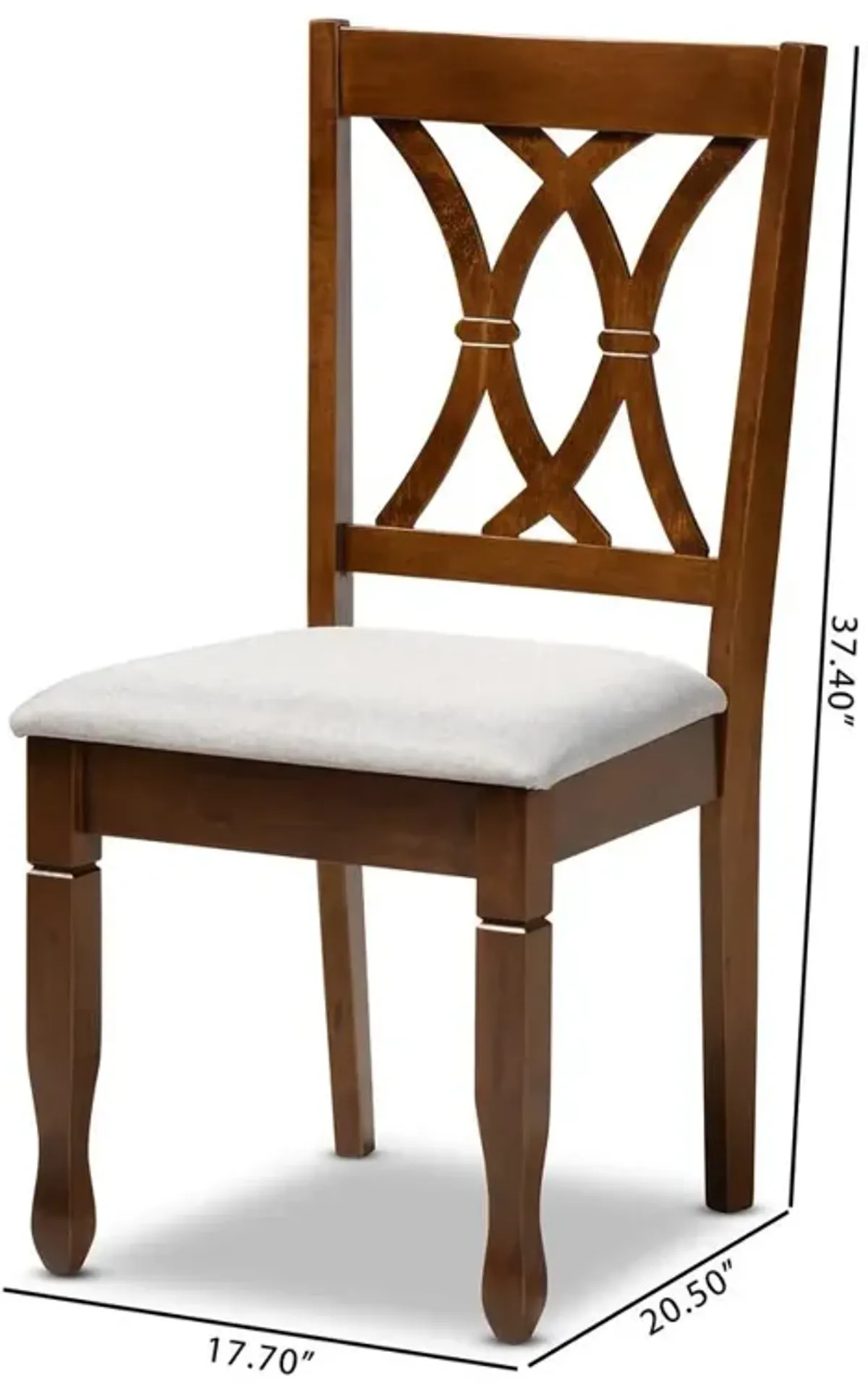 Walnut Brown Finished Wood 2-Piece Dining Chair Set Set