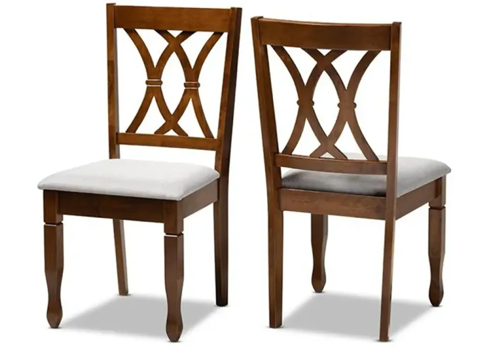 Walnut Brown Finished Wood 2-Piece Dining Chair Set Set