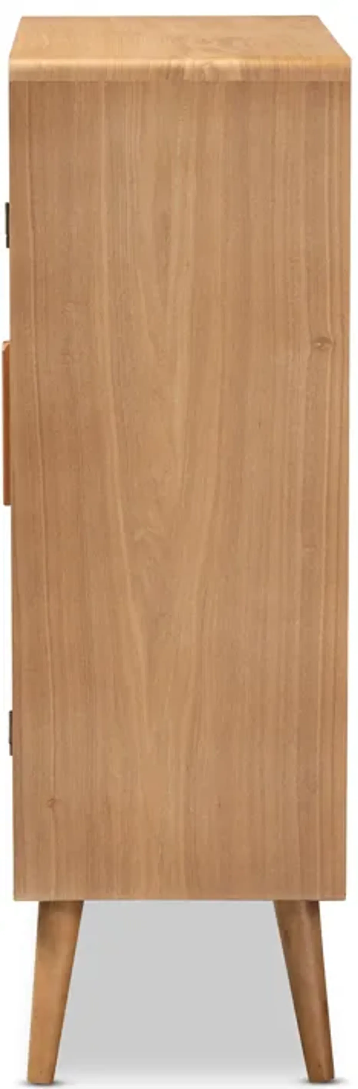 Baxton Studio Alina Mid Century Medium Oak Finished Wood 2 Door Accent Storage Cabinet