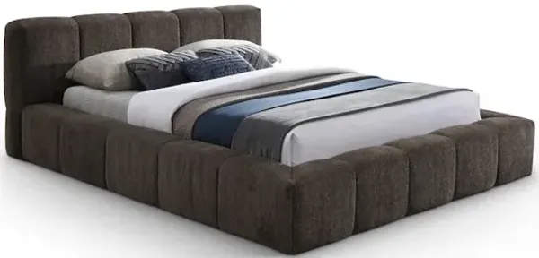 Meridian Furniture Carlin Brown Chenille Fabric Full Bed