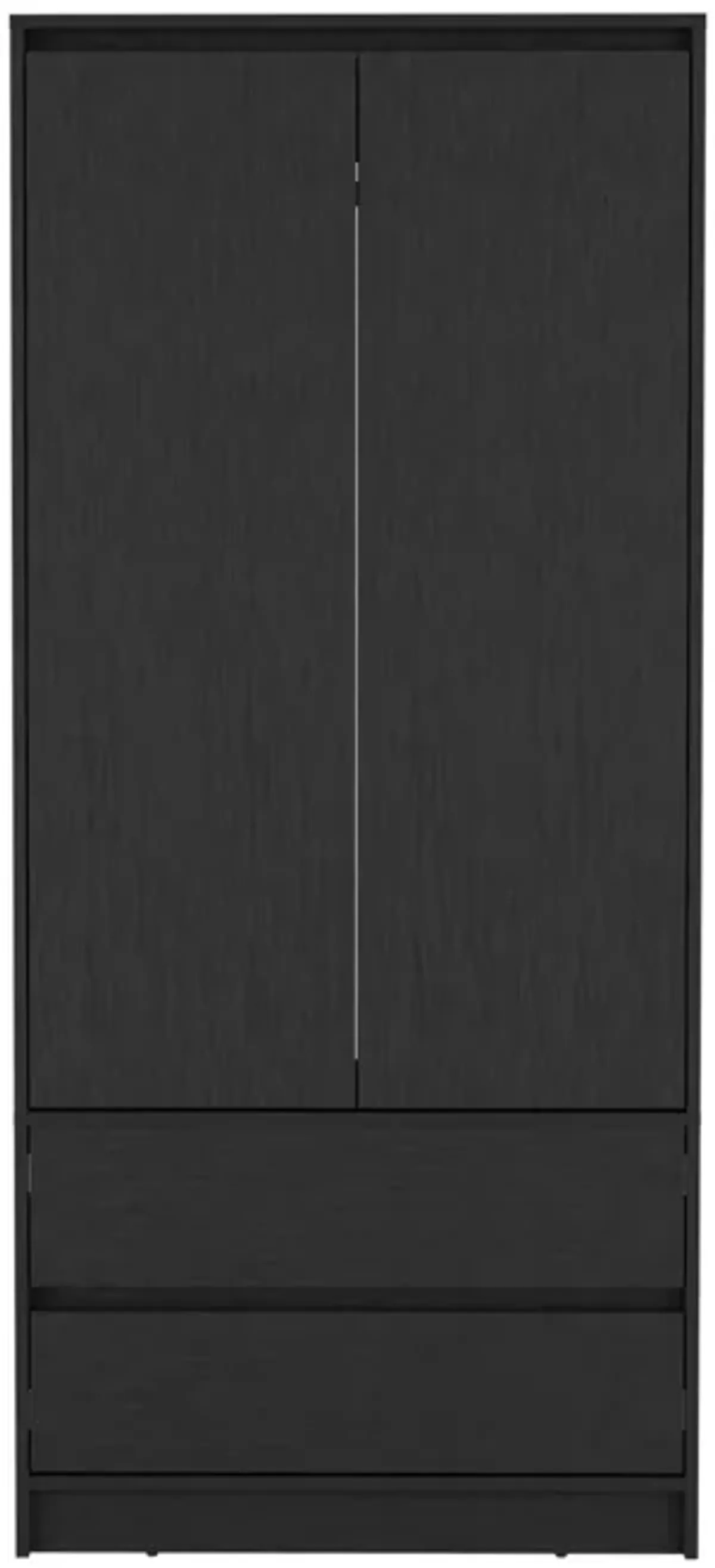 DEPOT E-SHOP Palmer 2 Drawers Armoire, Wardrobe Closet with Hanging Rod, Black
