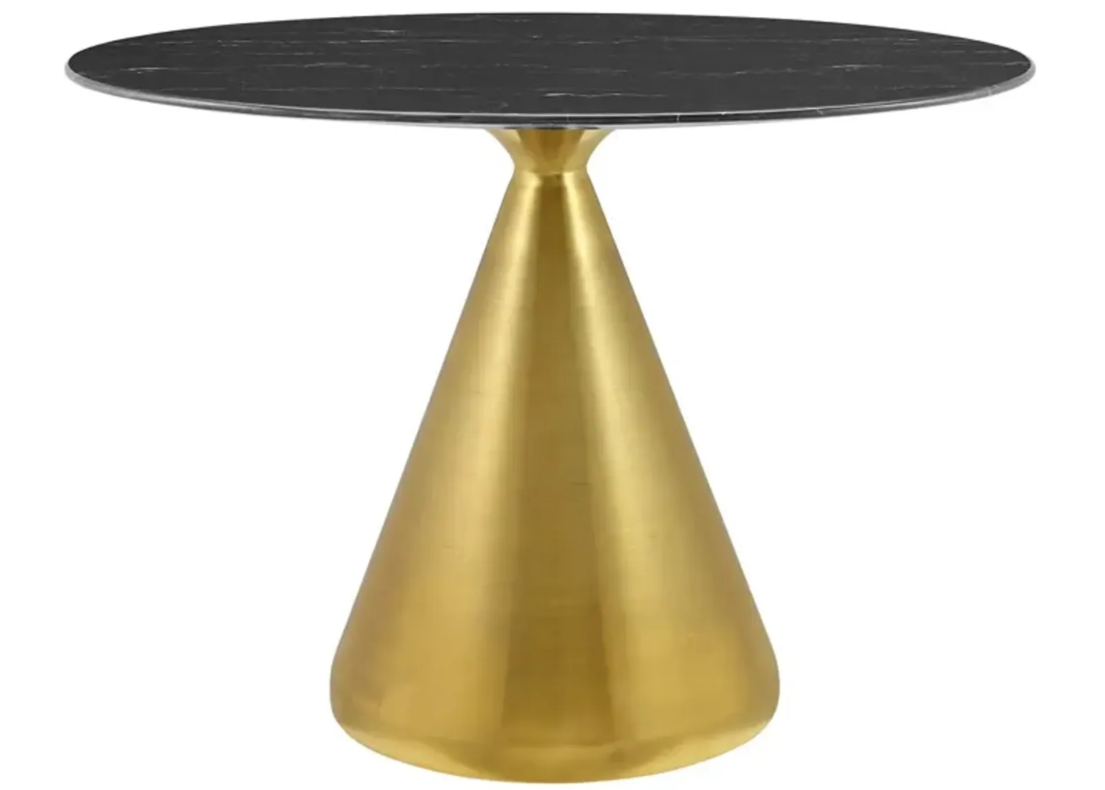 Modway - Tupelo 42" Oval Artificial Marble Dining Table Gold Black