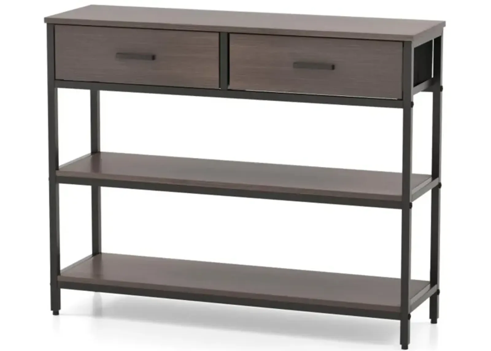 Hivvago Console Table with Folding Fabric Drawers for Entryway