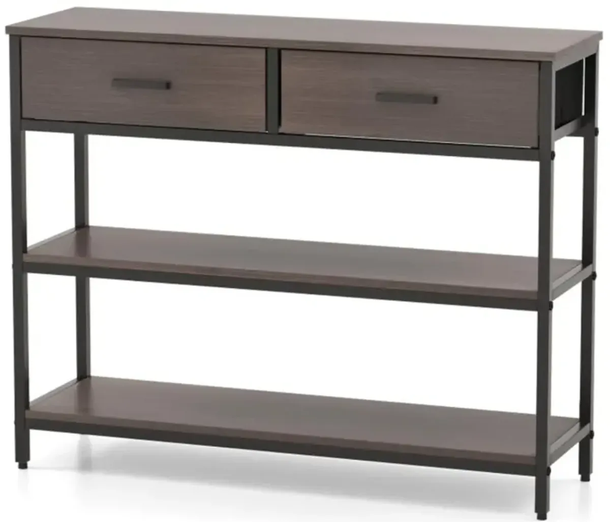 Hivvago Console Table with Folding Fabric Drawers for Entryway