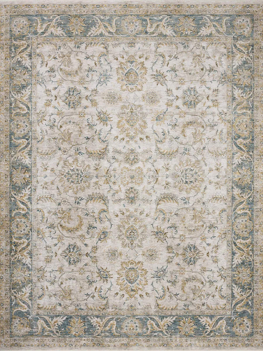 Gaia Natural/Ocean 2'6" x 8'0" Runner Rug