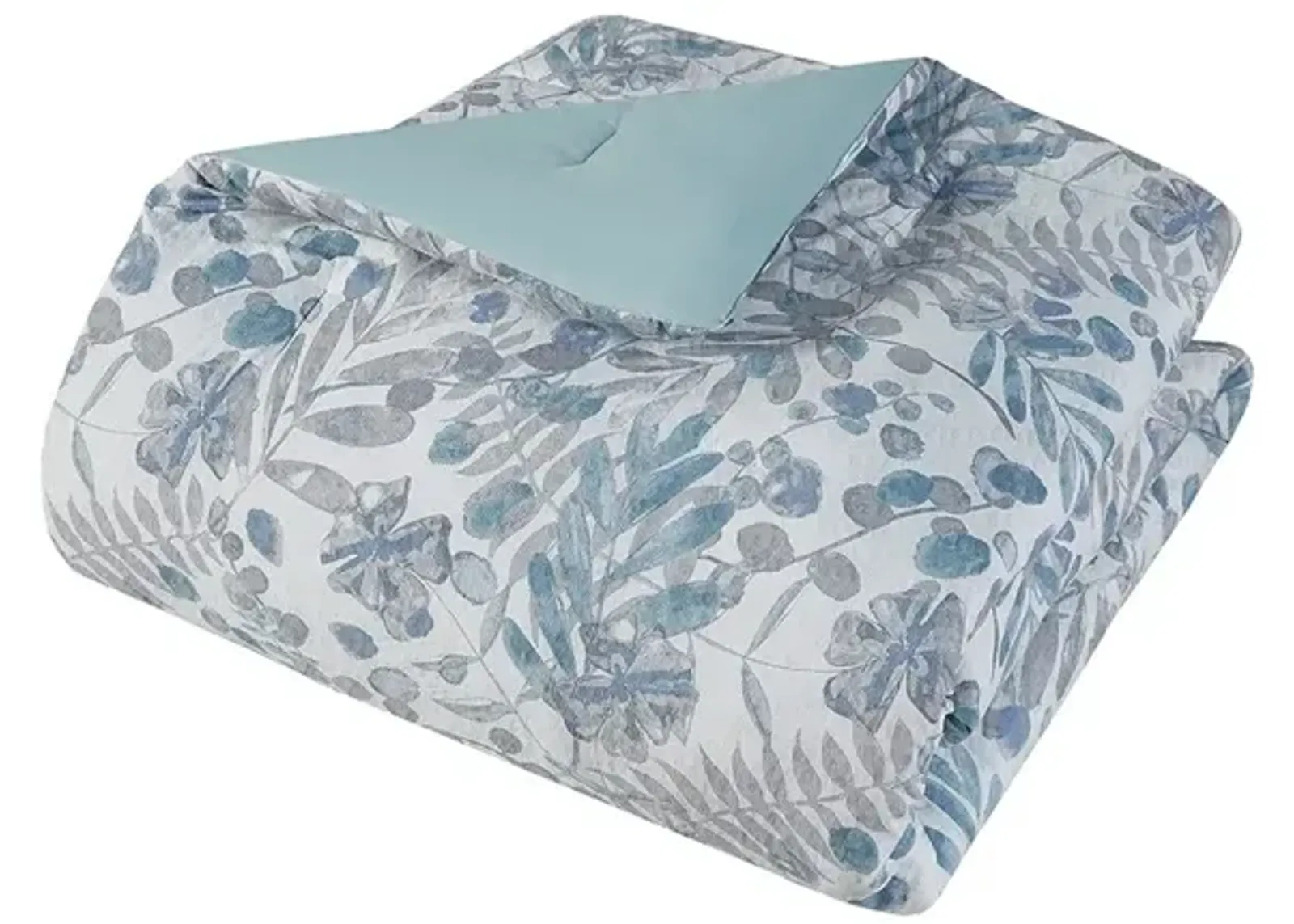 Gracie Mills Rice Coastal Bliss 5-Piece Seersucker Comforter Ensemble with Coordinating Throw Pillows