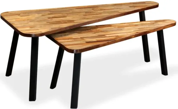 vidaXL Coffee Table Set 2 Pieces Reclaimed Teak