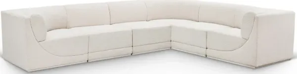 Meridian Furniture Ollie Cream Boucle Fabric Modular Sectional