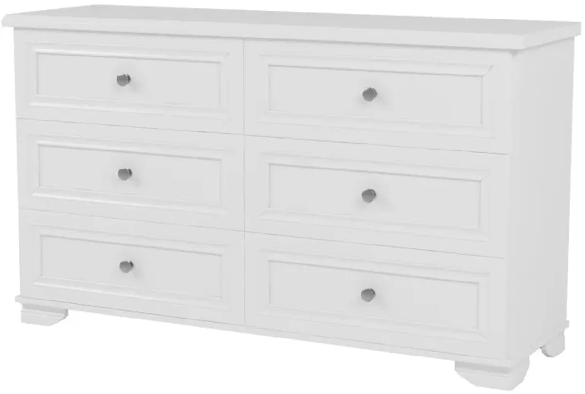 Merax 6 Drawers Dresser Storage Cabinet with Metal Handles