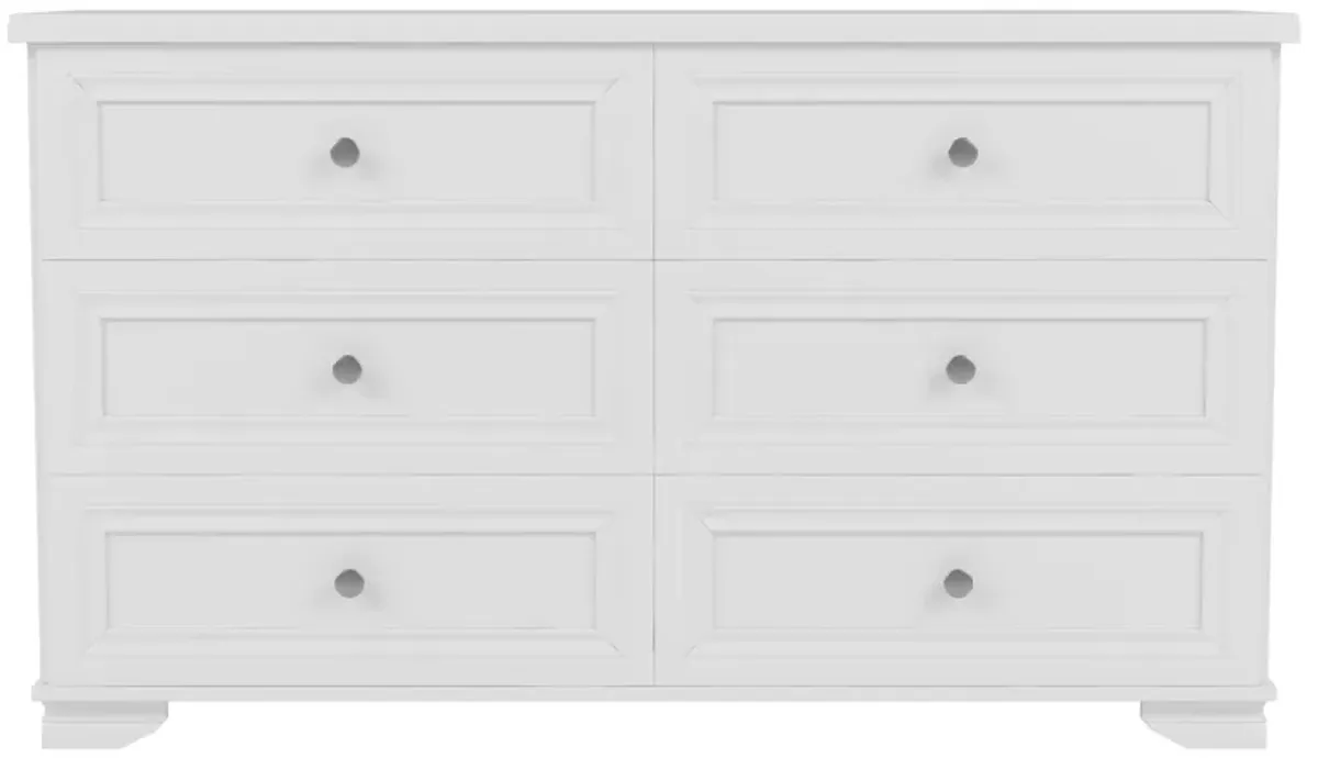 Merax 6 Drawers Dresser Storage Cabinet with Metal Handles