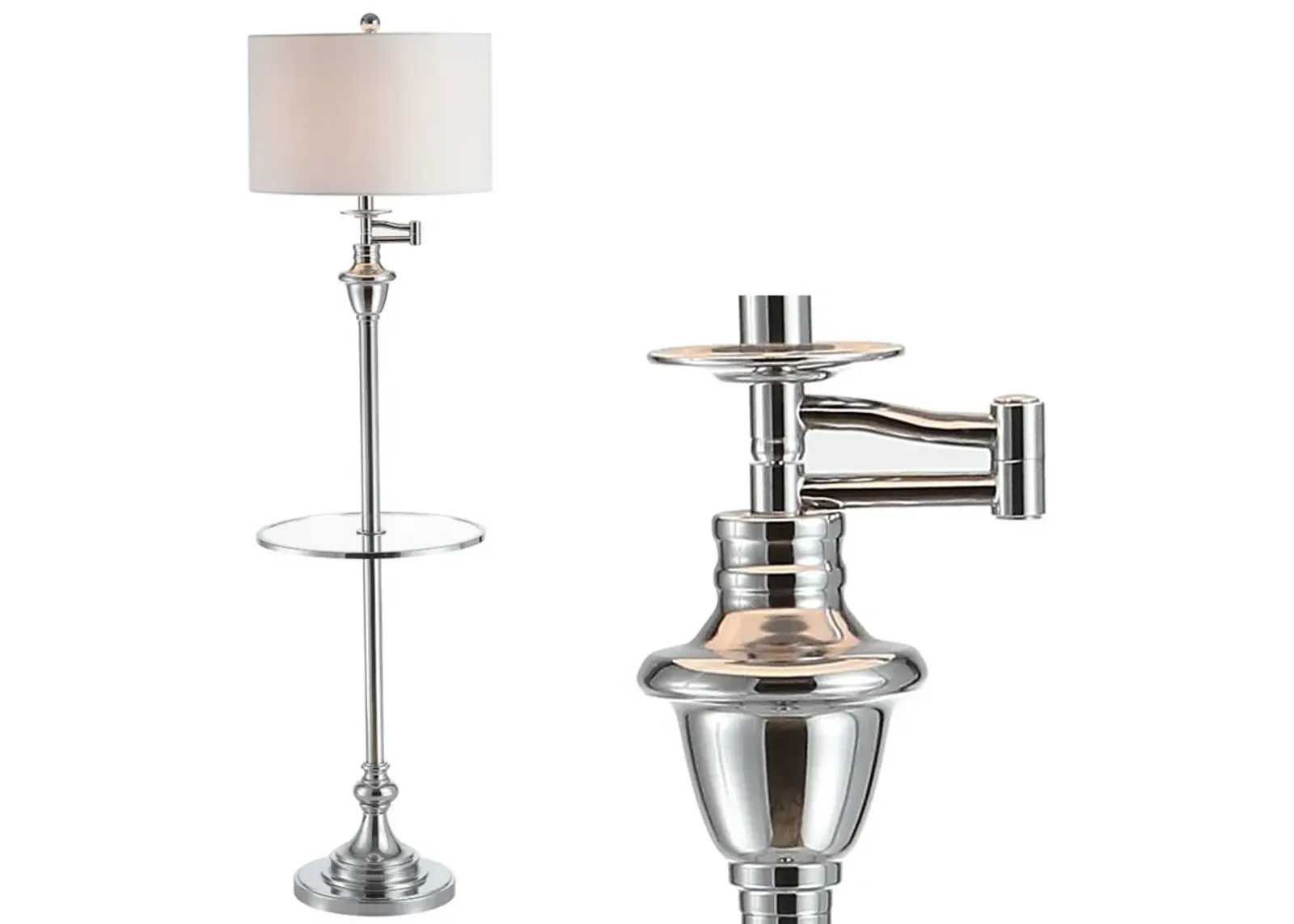 Cora Metal/Glass LED Side Table and Floor Lamp