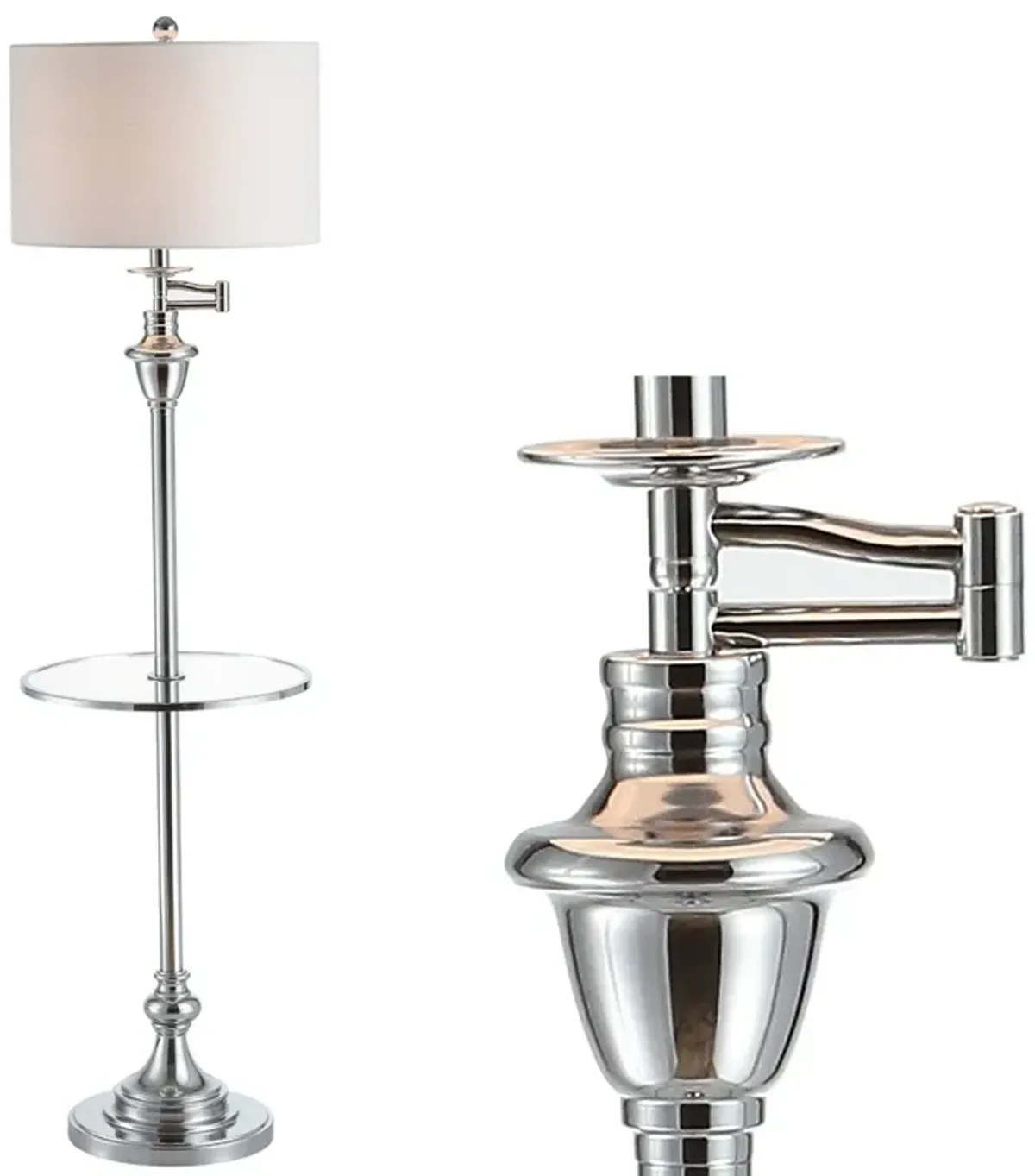 Cora Metal/Glass LED Side Table and Floor Lamp