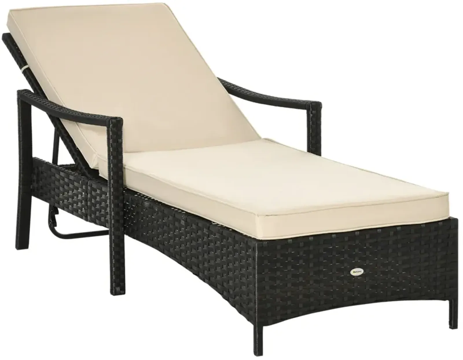 Versatile Sun Lounger: Adjustable PE Rattan Chair with Washable Cushion