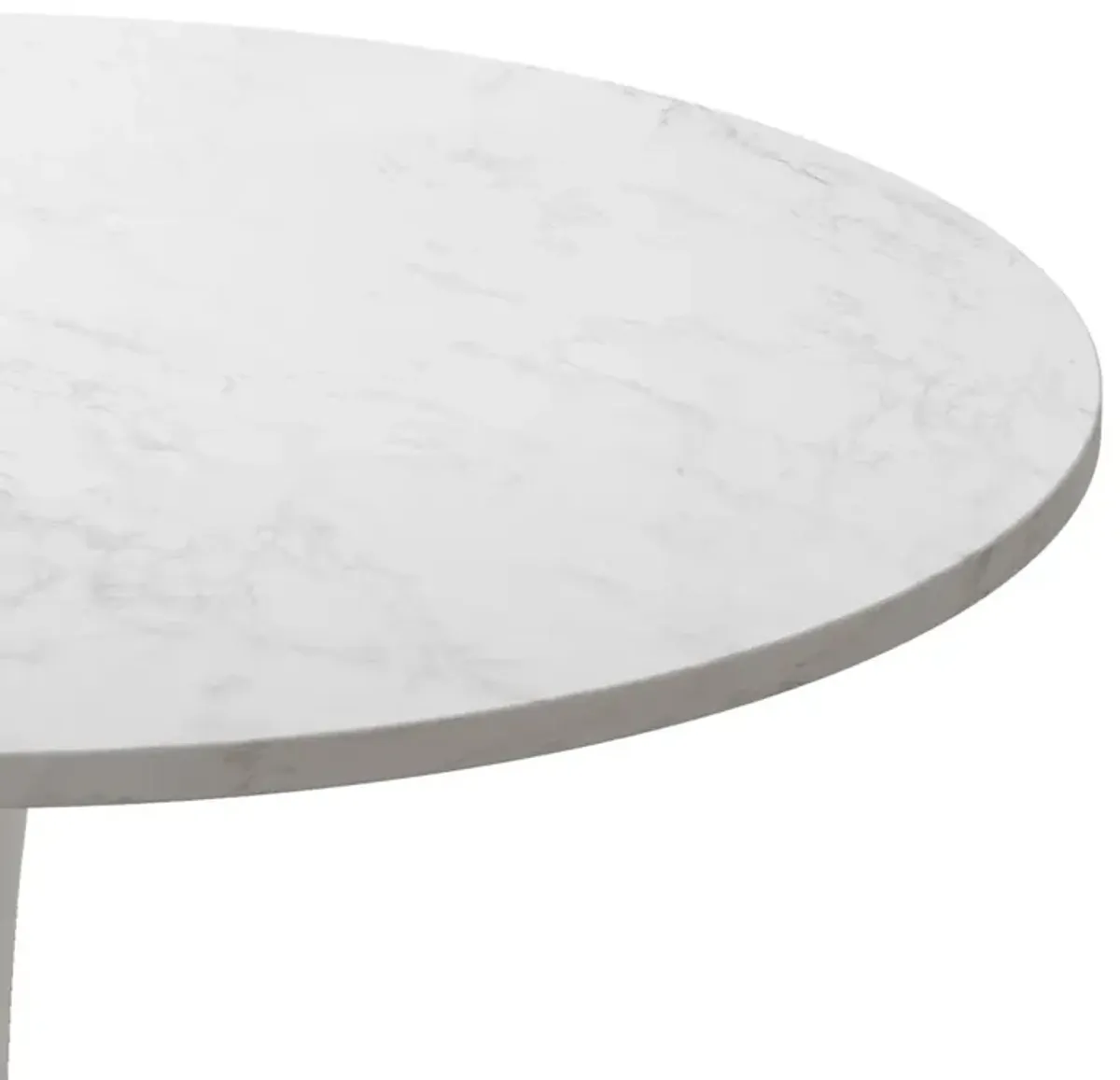 32" Modern Round Dining Table With Printed Marble Tabletop