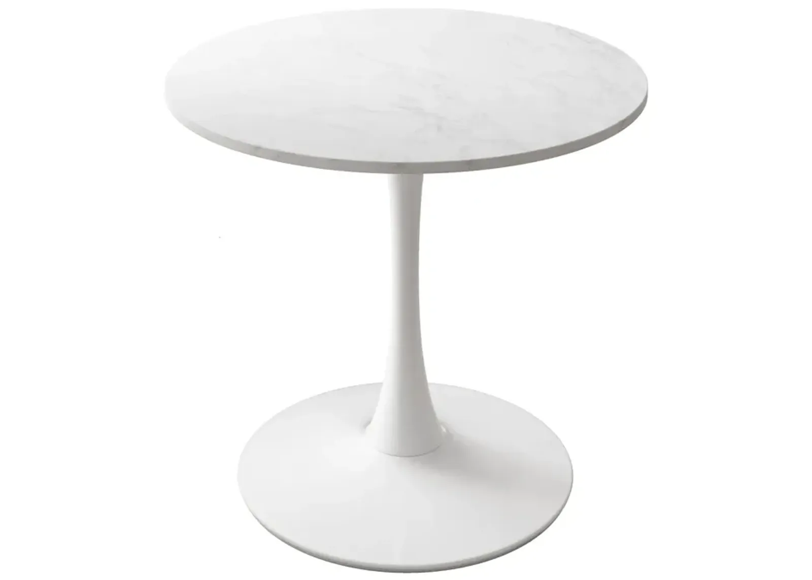 32" Modern Round Dining Table With Printed Marble Tabletop