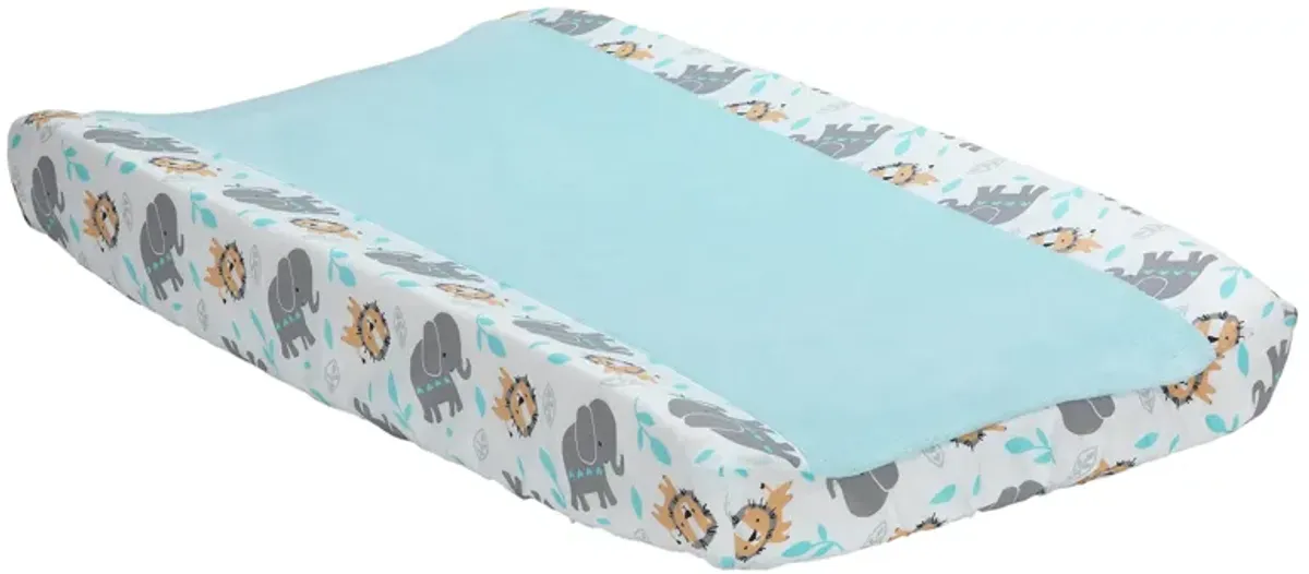 Bedtime Originals Jungle Fun Changing Pad Cover - Blue, Animals, Jungle, Safari