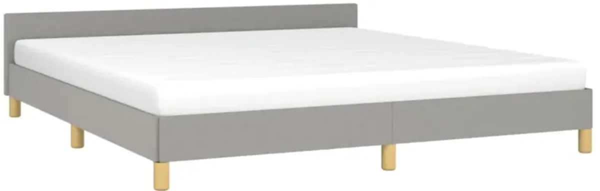 vidaXL Modern Fabric Double Bed Frame with a California King Mattress Support, Light Gray; Strong Legs, Durable Fabric, and Plywood slates; Easy Manual Assembly