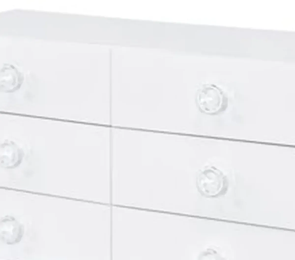 Dresser with 6 Drawers and Angled Metal Feet, White-Benzara