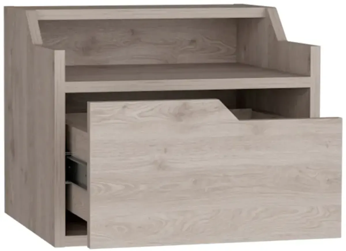 Floating Nightstand Chester, Bedroom, Light Gray