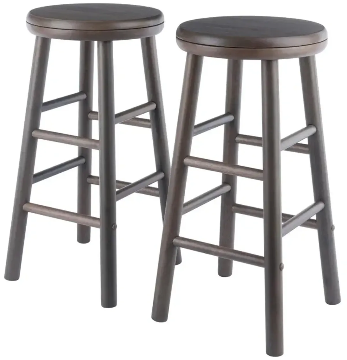 Shelby 2-Pc Swivel Seat Counter Stool Set, Oyster Gray