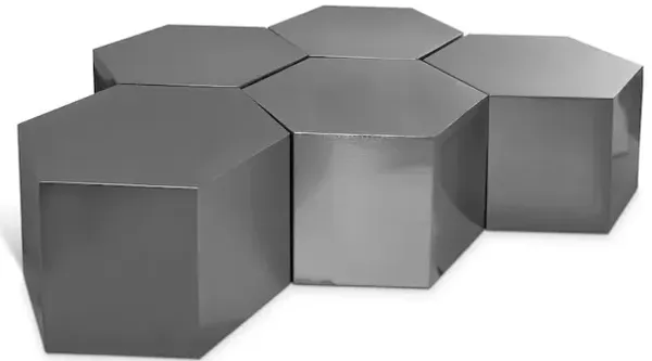 Meridian Furniture Hexagon Brushed Chrome Coffee Table