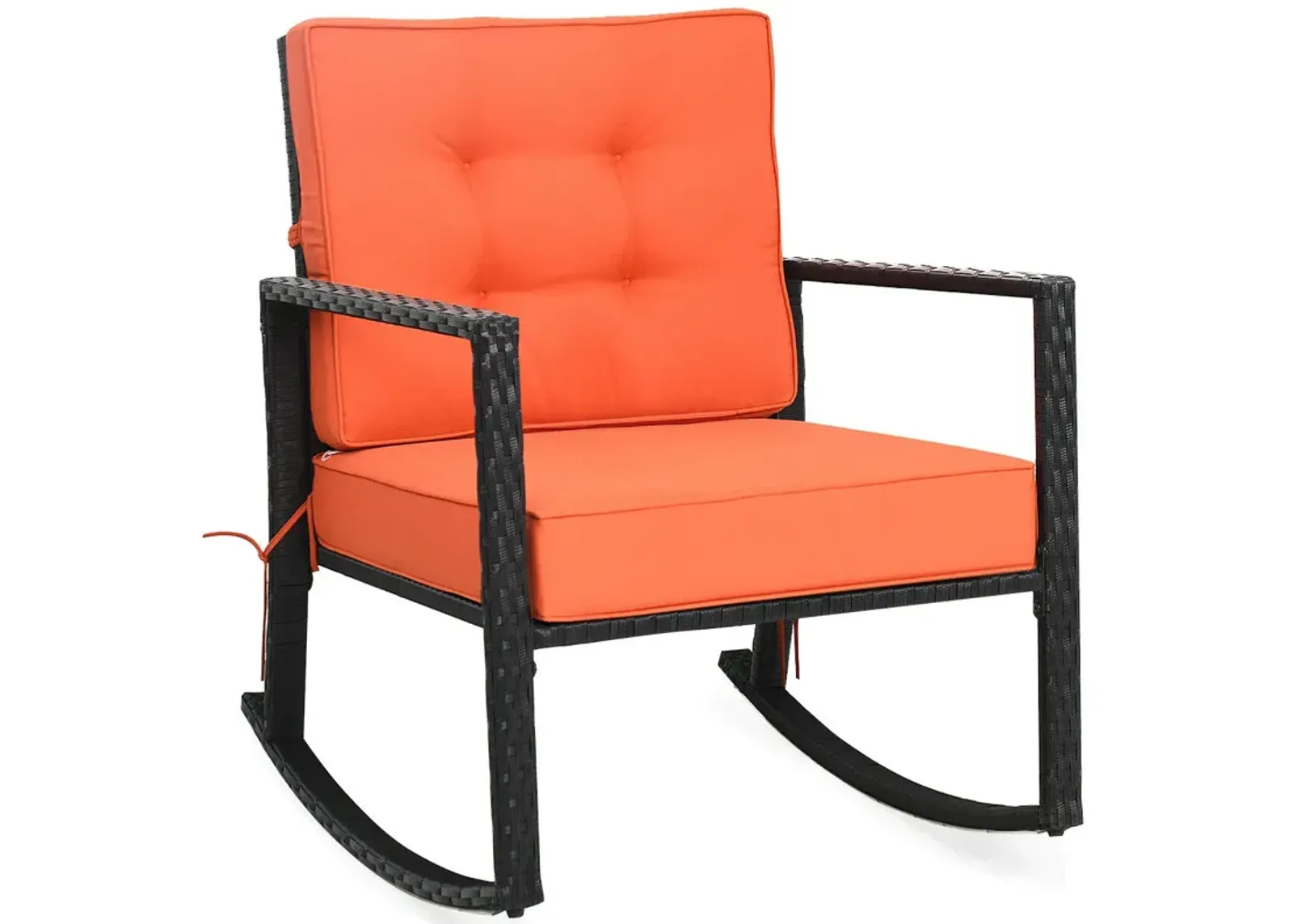 Patio Rattan Rocker Outdoor Glider Rocking Chair Cushion Lawn