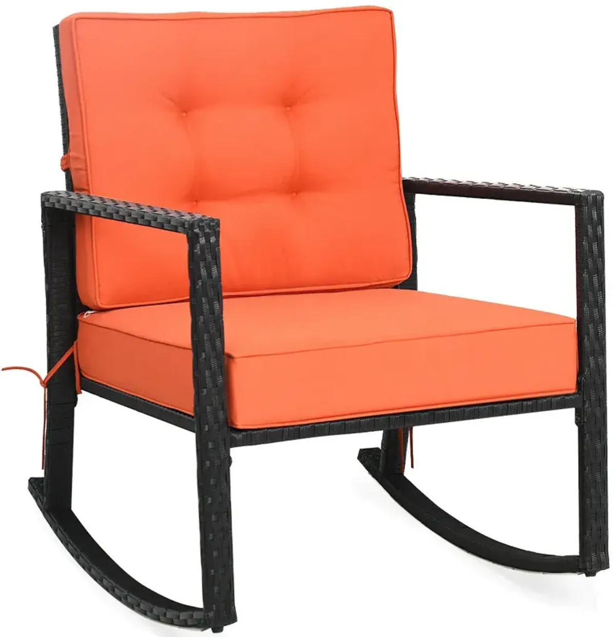 Patio Rattan Rocker Outdoor Glider Rocking Chair Cushion Lawn