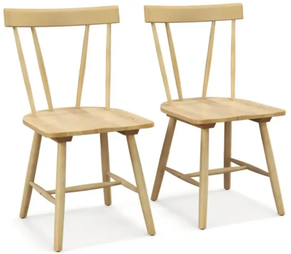 Hivvago Windsor Style Armless Chairs with Solid Rubber Wood Frame