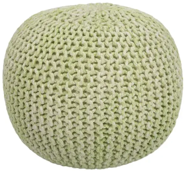 19" Green Round Pouf Ottoman