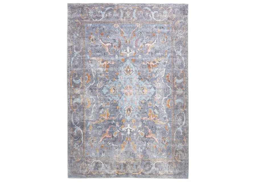 Percy 39AFF Blue/Gray/Orange 4' x 6' Rug