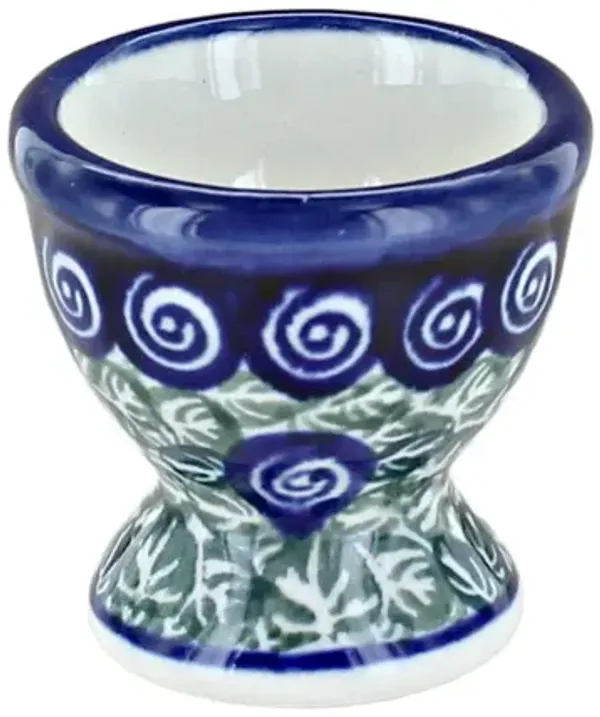 Blue Rose Polish Pottery Egg Cup