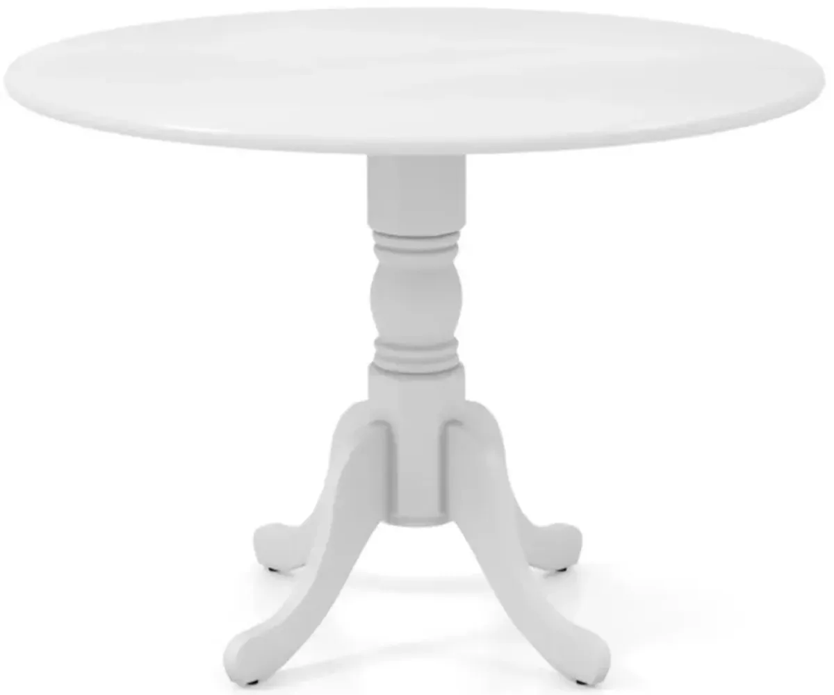 Hivvago Wooden Dining Table with Round Tabletop and Curved Trestle Legs