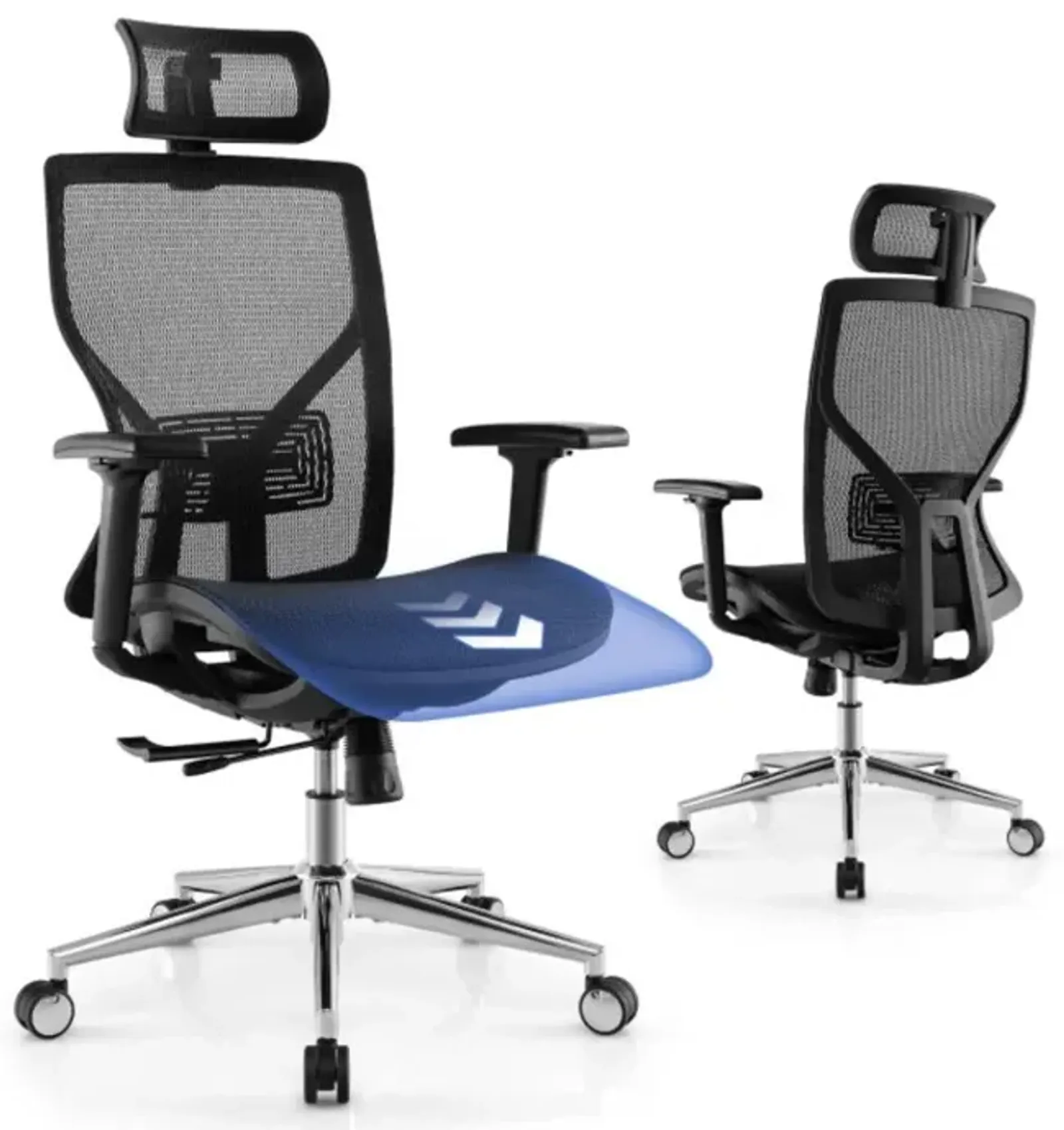 Hivvago High-Back Mesh Executive Chair with Sliding Seat and Adjustable Lumbar Support