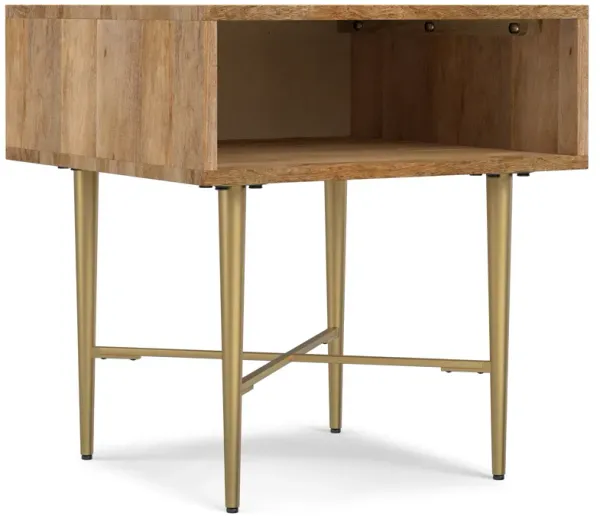 Fallon SOLID MANGO WOOD 20 inch Wide Square Contemporary End Table in Natural