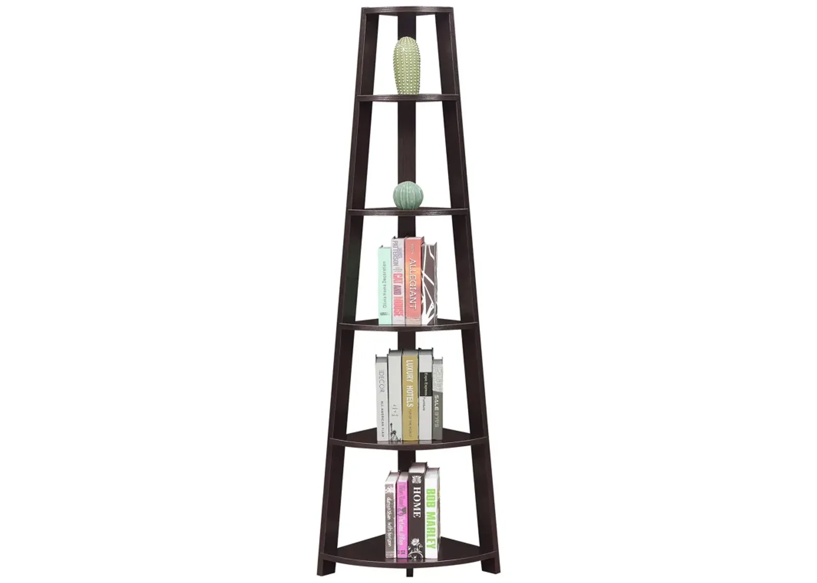 Newport 5 Tier Corner Bookshelf