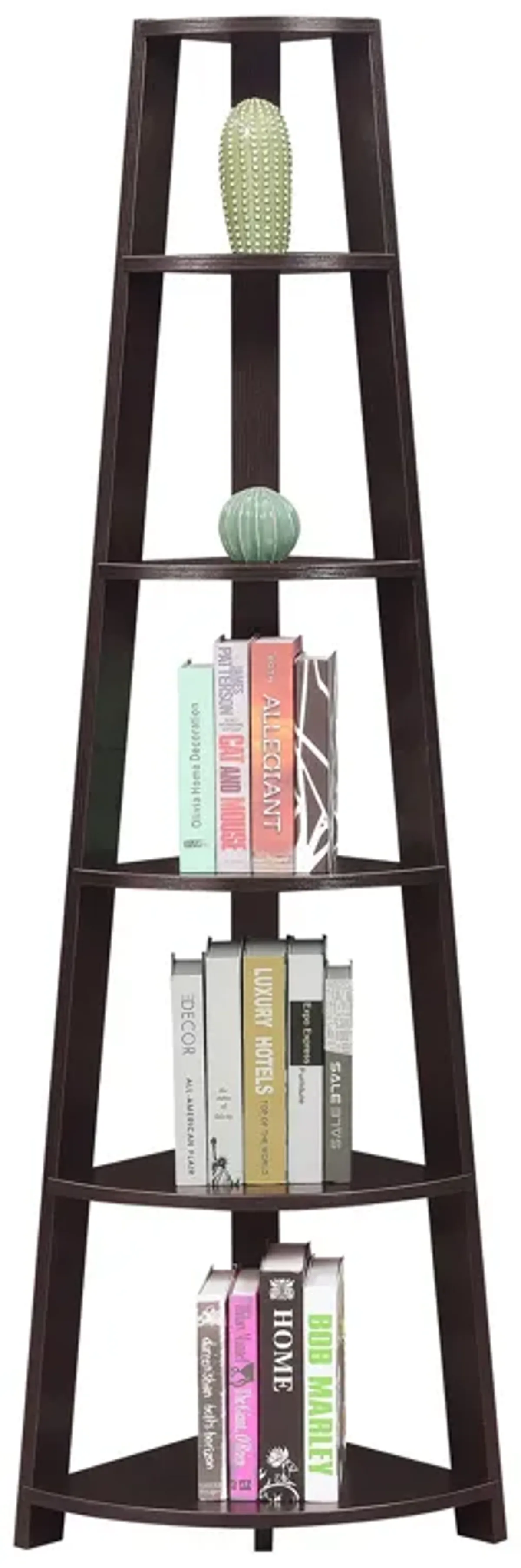 Newport 5 Tier Corner Bookshelf