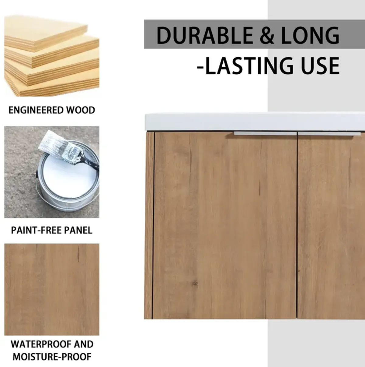 Streamdale 30" Soft Close Bathroom Vanity Sink