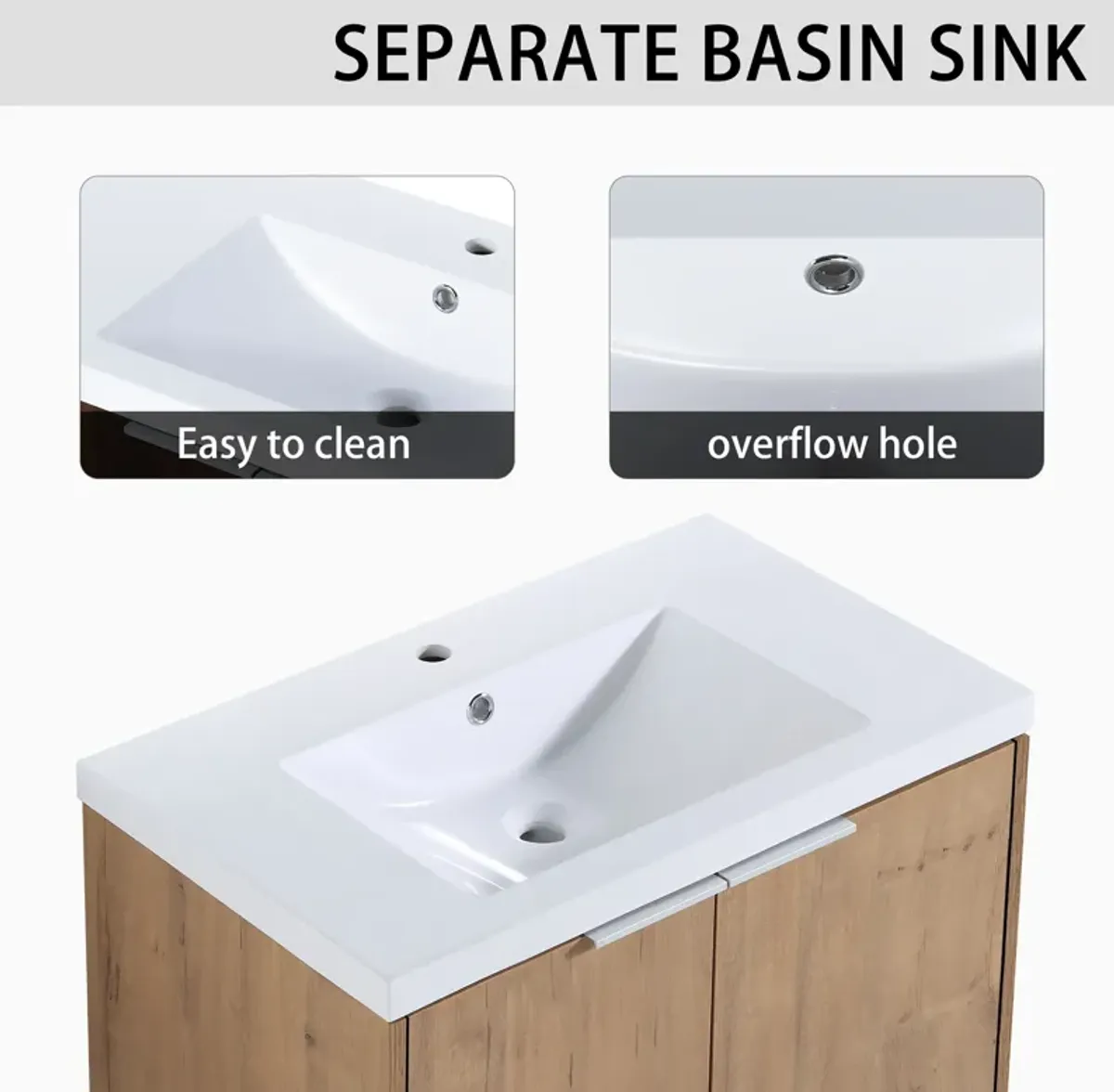 Streamdale 30" Soft Close Bathroom Vanity Sink