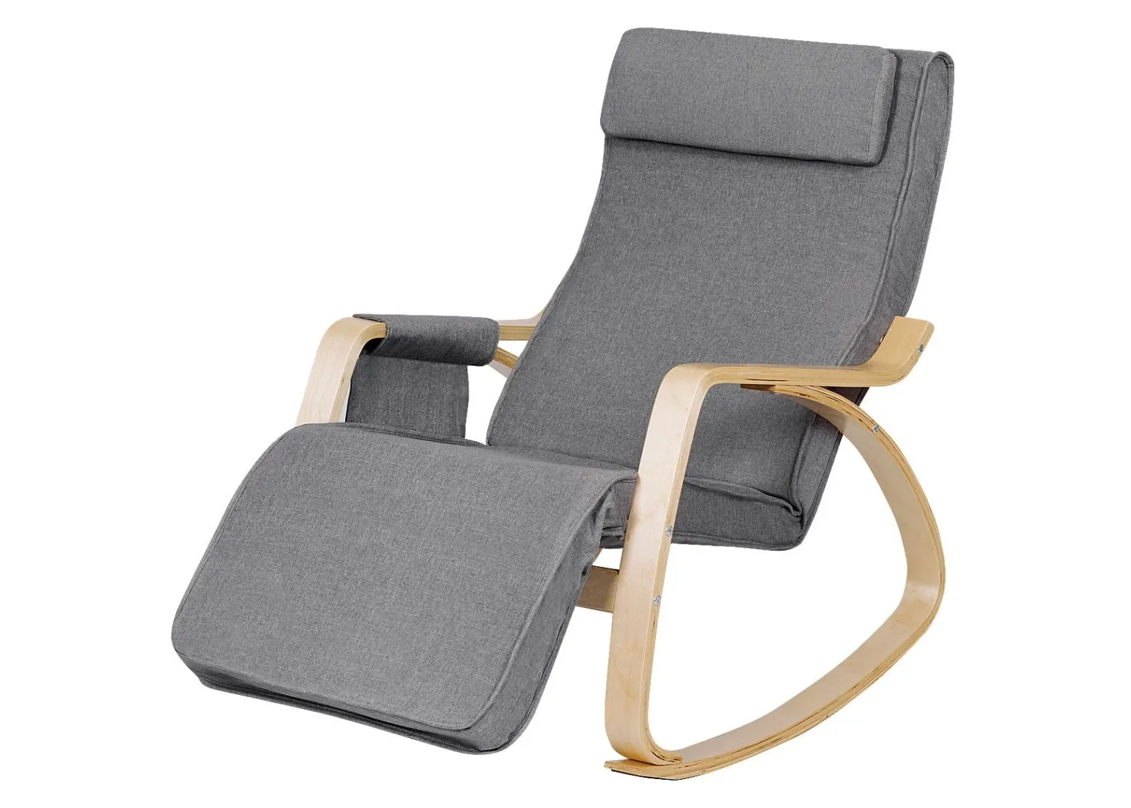 Comfortable Lounge Rocking Chair with Removable Cushion Cover and Side Pocket