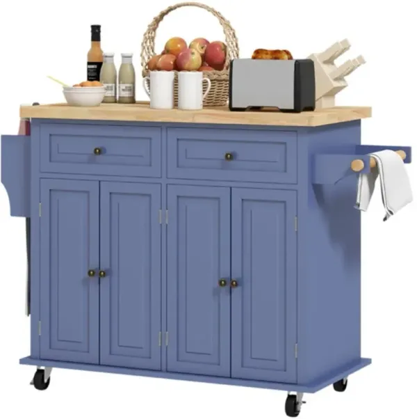 Kitchen Storage Cabinet Freestanding Pantry Organizer with Shelves & Doors