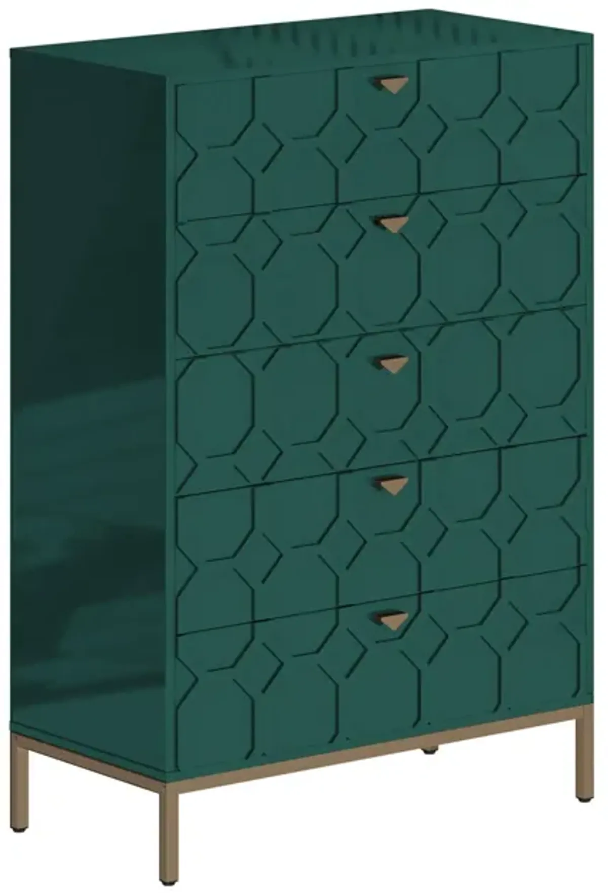 49.2 in. H Freestanding Storage Cabinet Green 5 Drawer Accent Cabinet