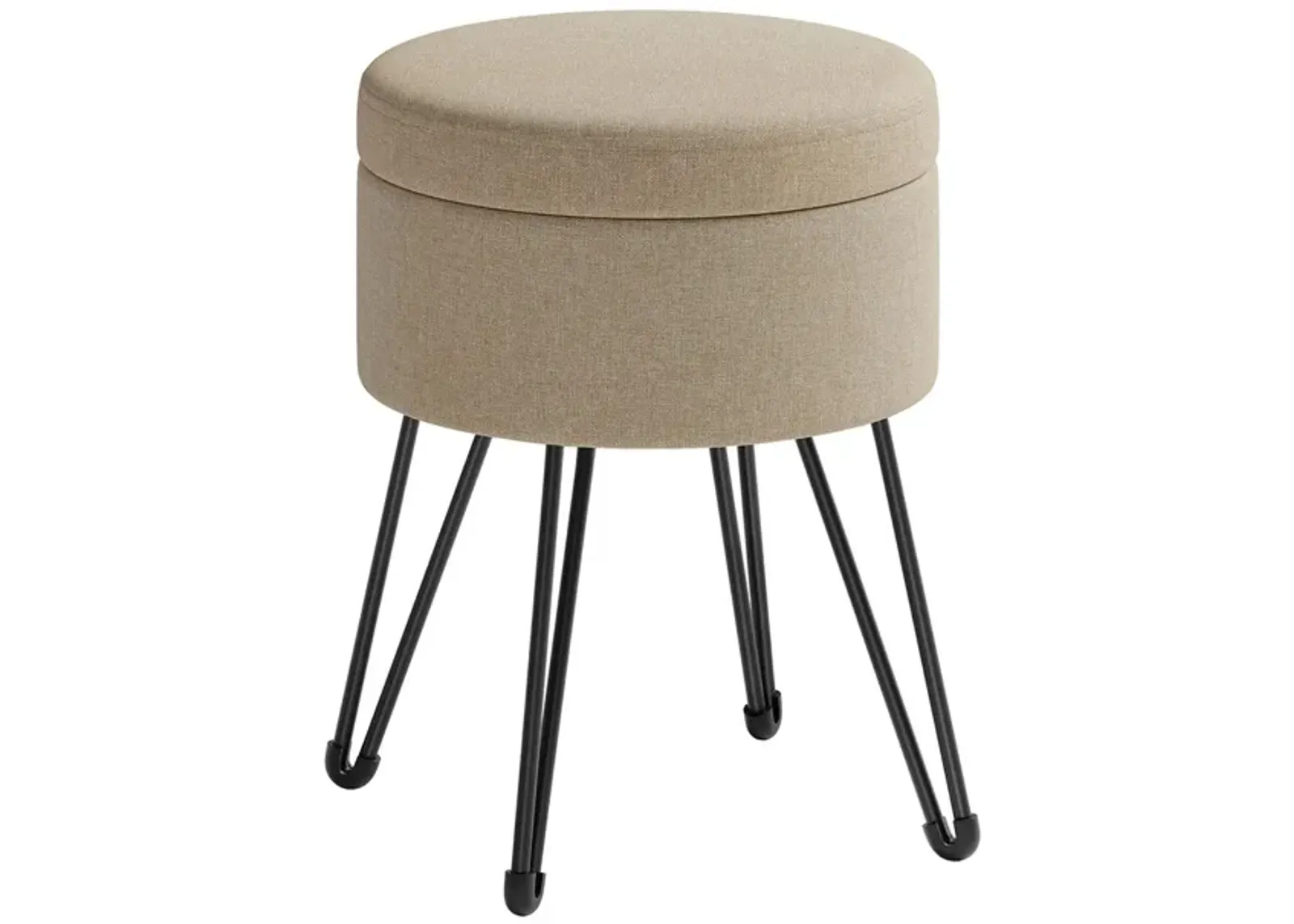 Compact Vanity Stool with Hidden Storage for Bedroom or Bathroom