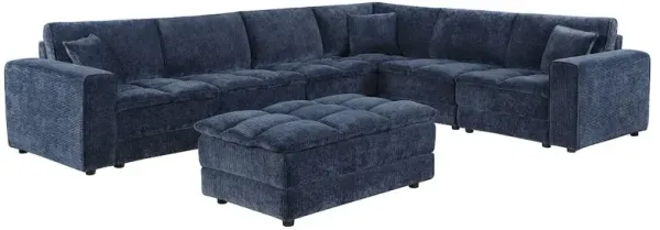 Coaster Co. of America Atlantic 7-piece Upholstered Modular Sectional Sofa Blue