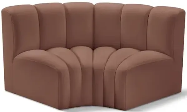 Meridian Furniture Arc Cognac Vegan Leather Modular Sofa